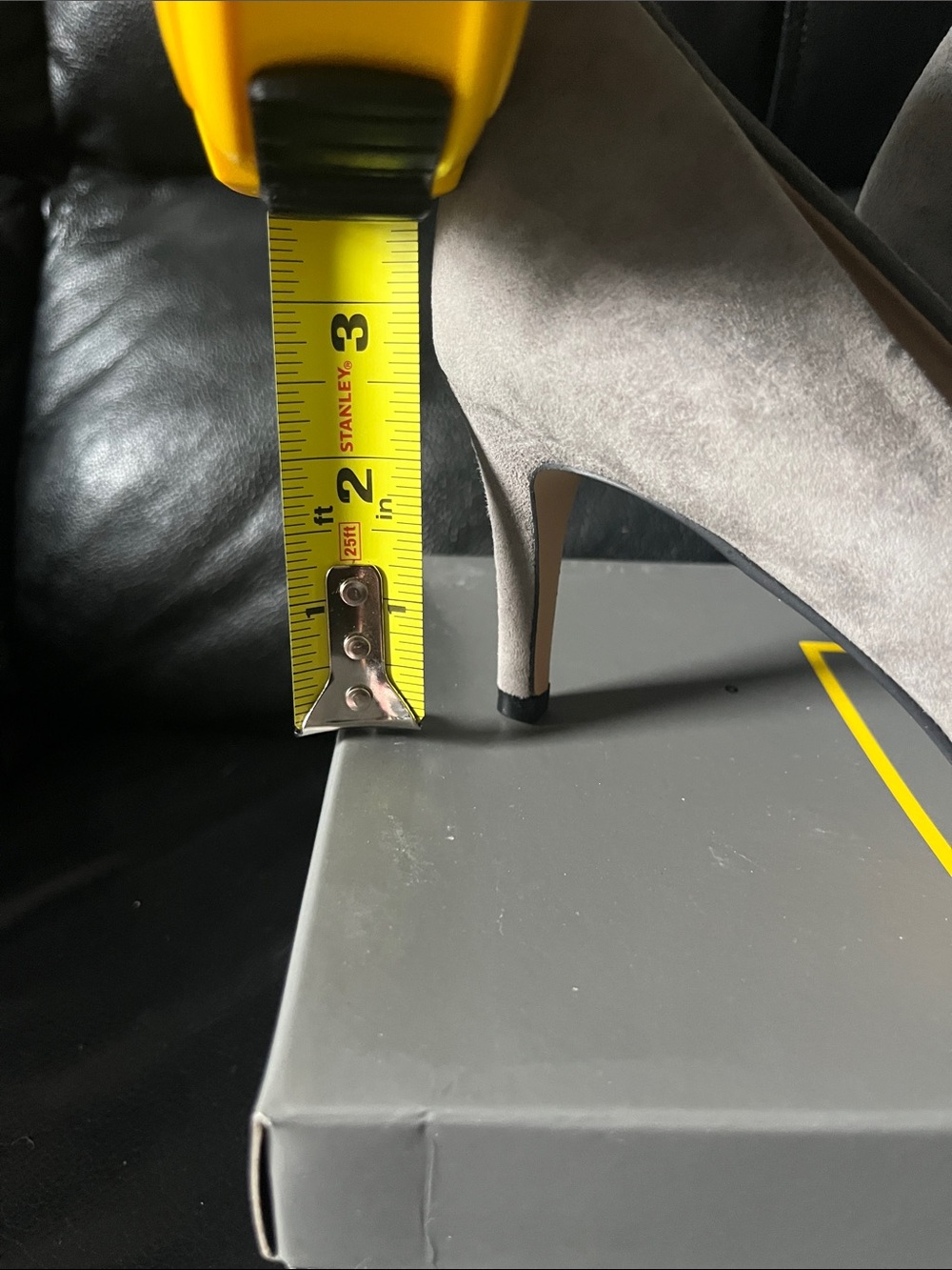 Lord & Taylor Gray Suede Classic Pointed-Toe Pumps - Picture 4 of 5
